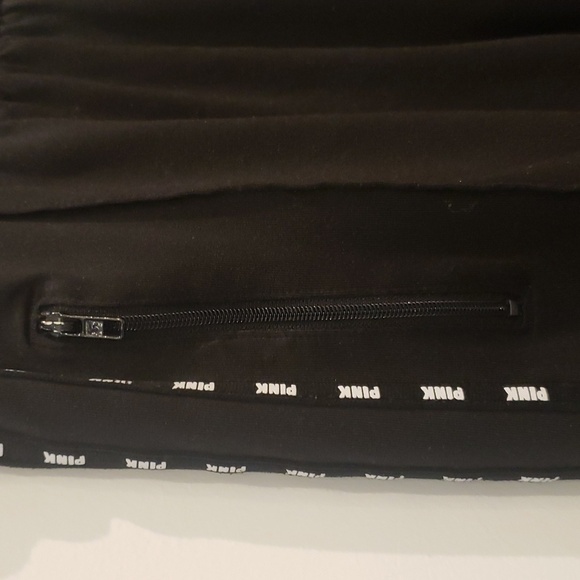 Pink Victoria Secret Black Track Pants Stripe Women's Size XS - Picture 4 of 8